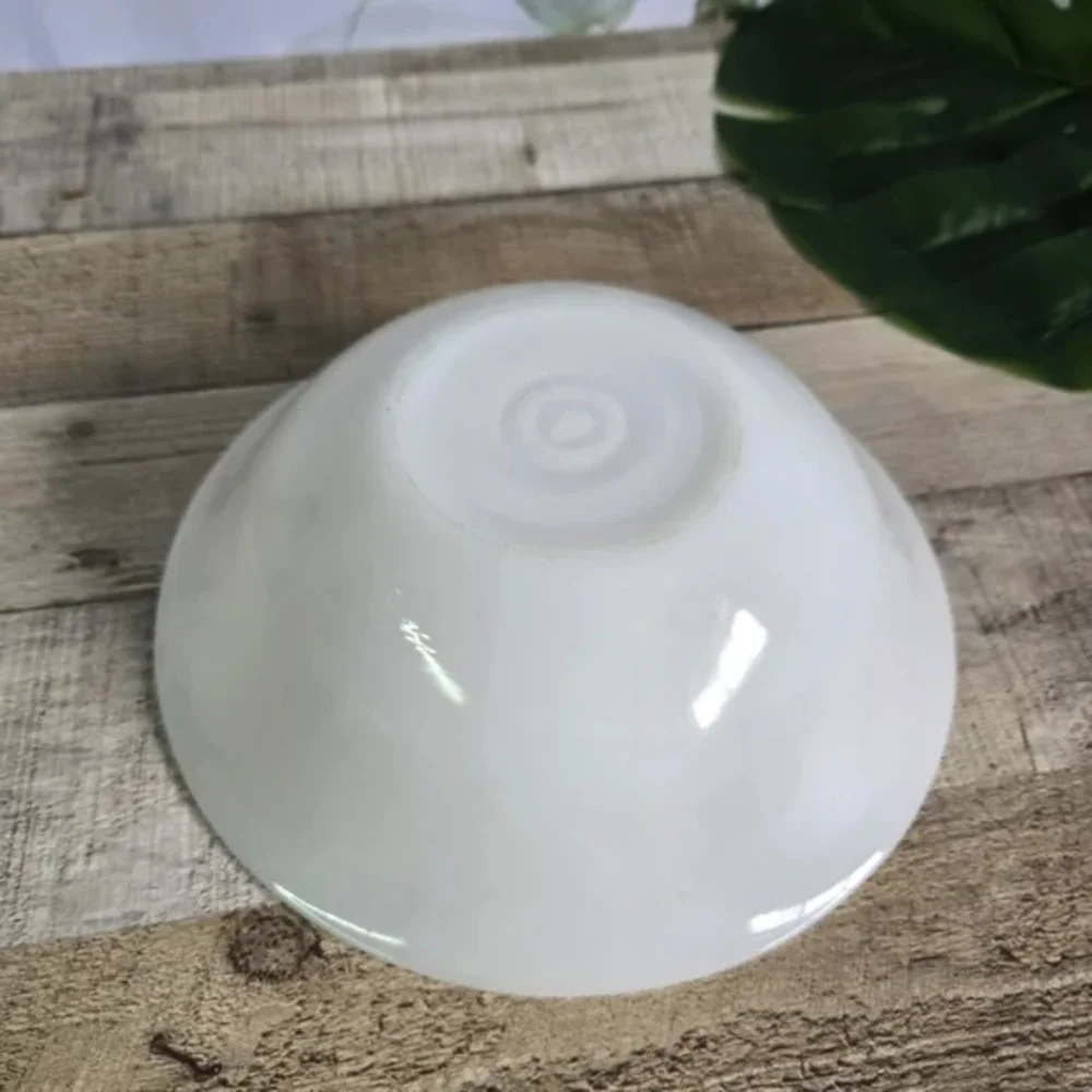 FEDERAL GLASS | Golden Glory Milk Glass Serving Bowl